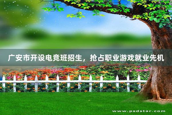 广安市开设电竞班招生，抢占职业游戏就业先机